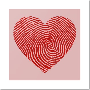 fingerprint heart Posters and Art